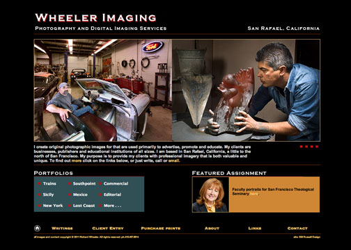 Richard Wheeler's website needed to effectively showcase his portfolios of digital photography, as well as reportorial writing. view site
